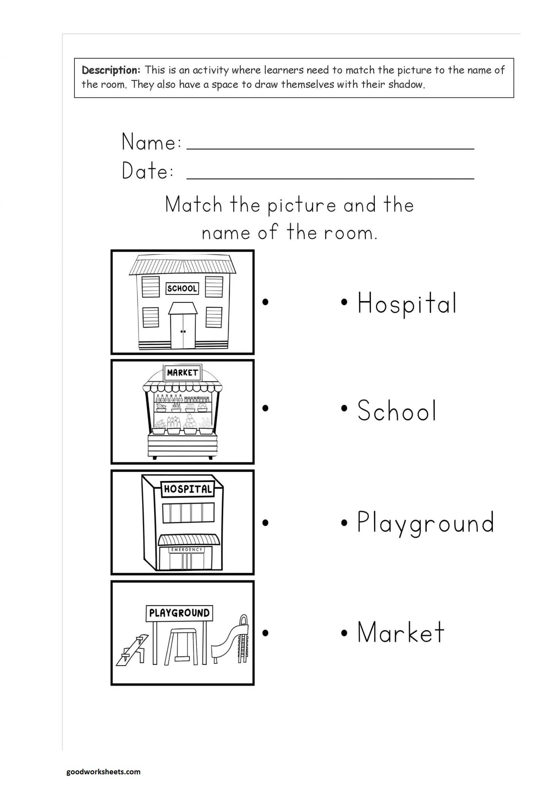 Community Worksheets for Kindergarten