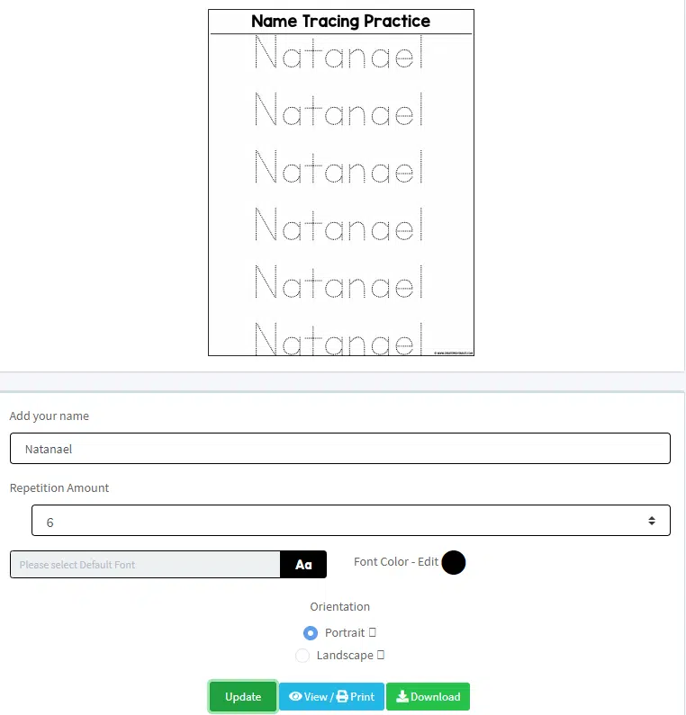 Name Tracing Generator