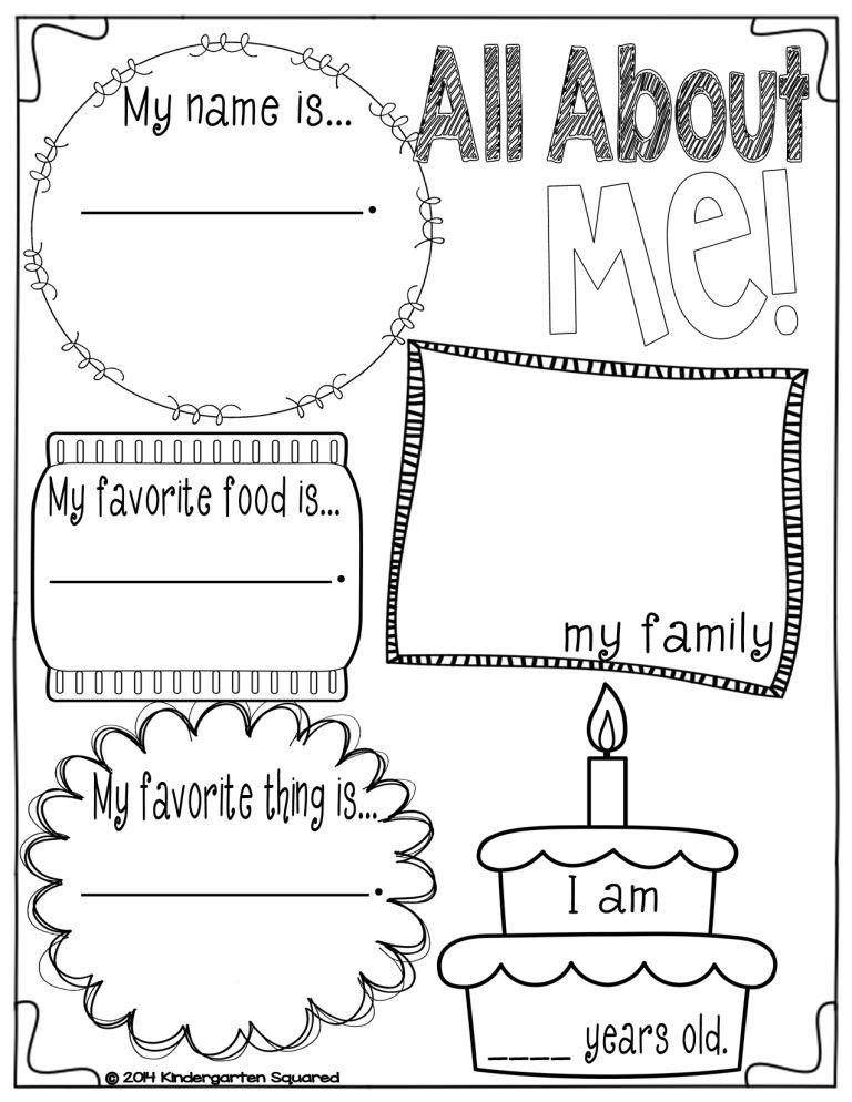 All About Me Worksheets Kindergarten Printable Kindergarten Worksheets