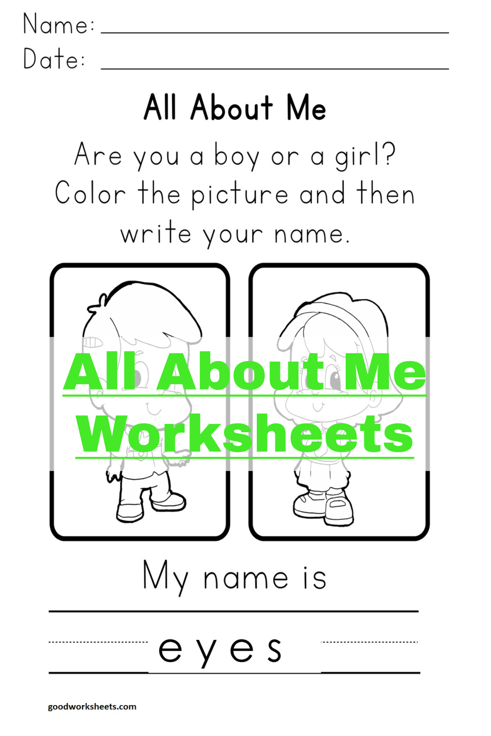 All About Me Worksheets Printable