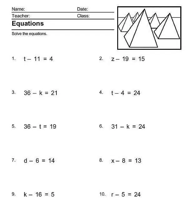 Solving Two Step Equations Worksheet
