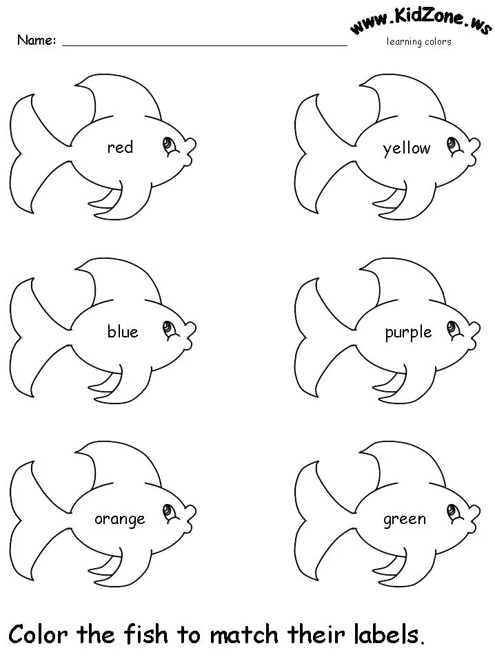 Color Recognition Worksheets For Preschoolers