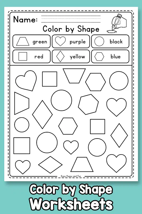 Color By Shape Worksheets