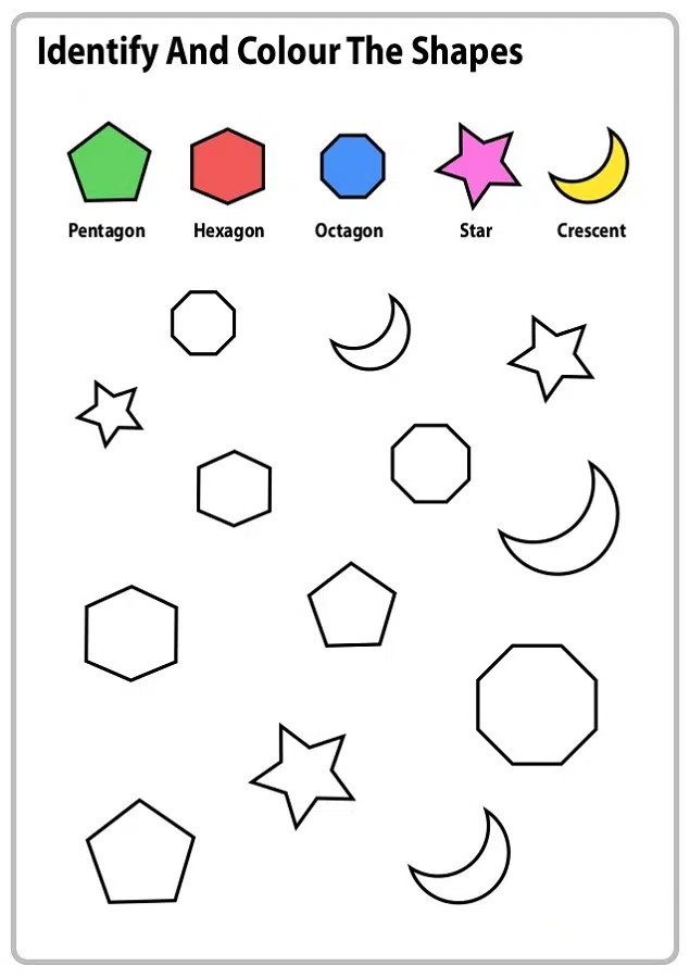 Color The Shape Worksheets