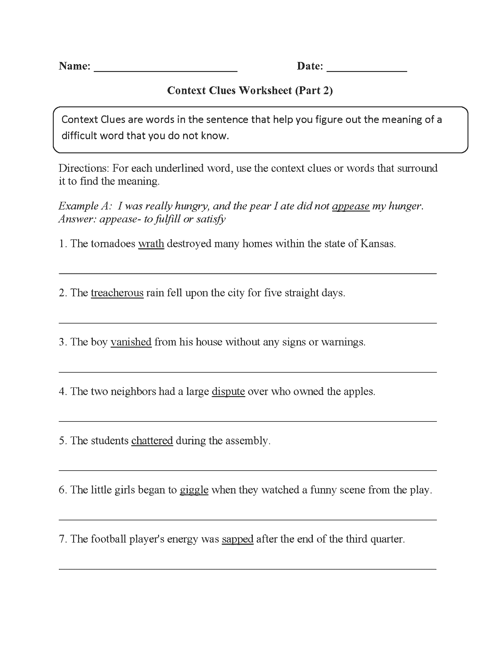 Context Clues Worksheets Eassay 2 Context Clues Worksheets Eassay 2