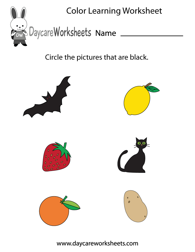 Free Preschool Color Learning Worksheet