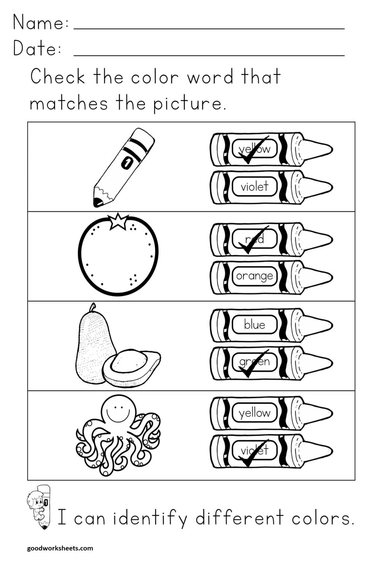 Identifying Colors Worksheets Answer Key Identifying Colors Worksheets Answer Key