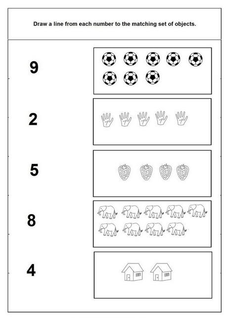 Matching Numbers To Objects Worksheets Matching Numbers To Objects Worksheets