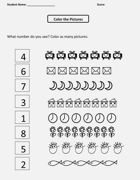 Number Concepts Color The Pictures Worksheets Number Concepts Color The Pictures Worksheets