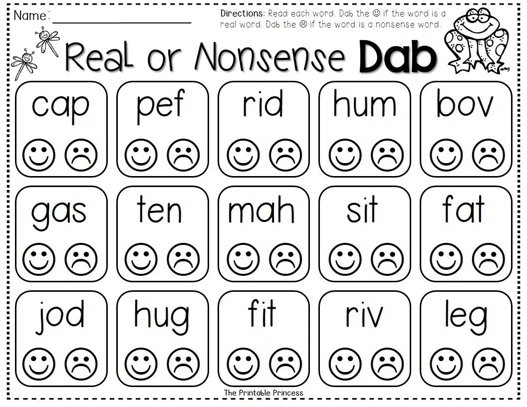 Printable Nonsense Words