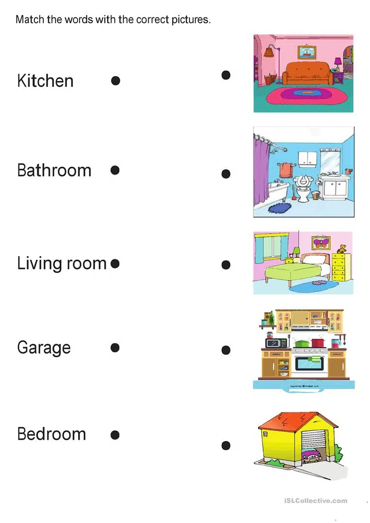 Printable Rooms In The House Worksheets Printable Rooms In The House Worksheets