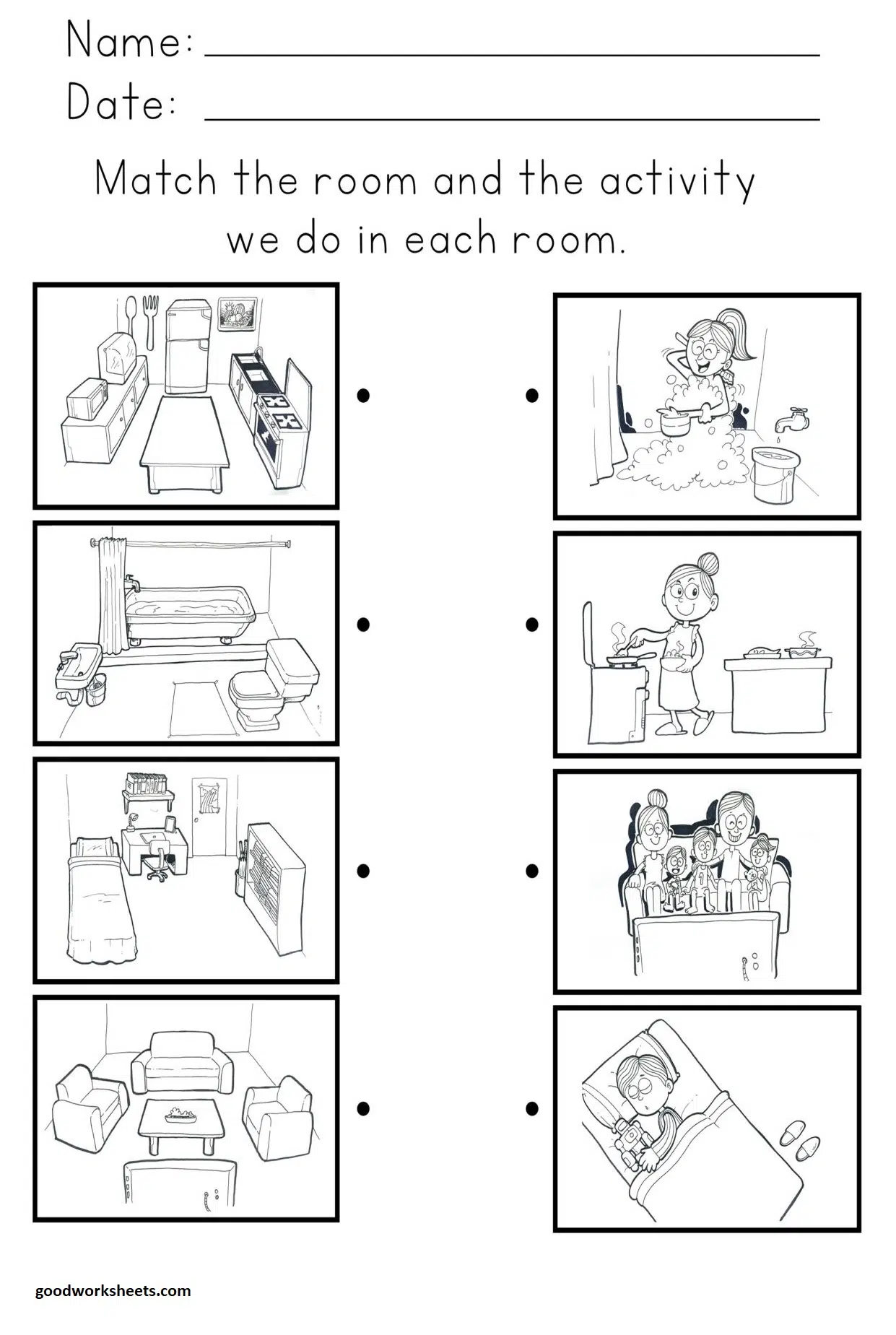 Rooms And Activity Worksheets Rooms And Activity Worksheets