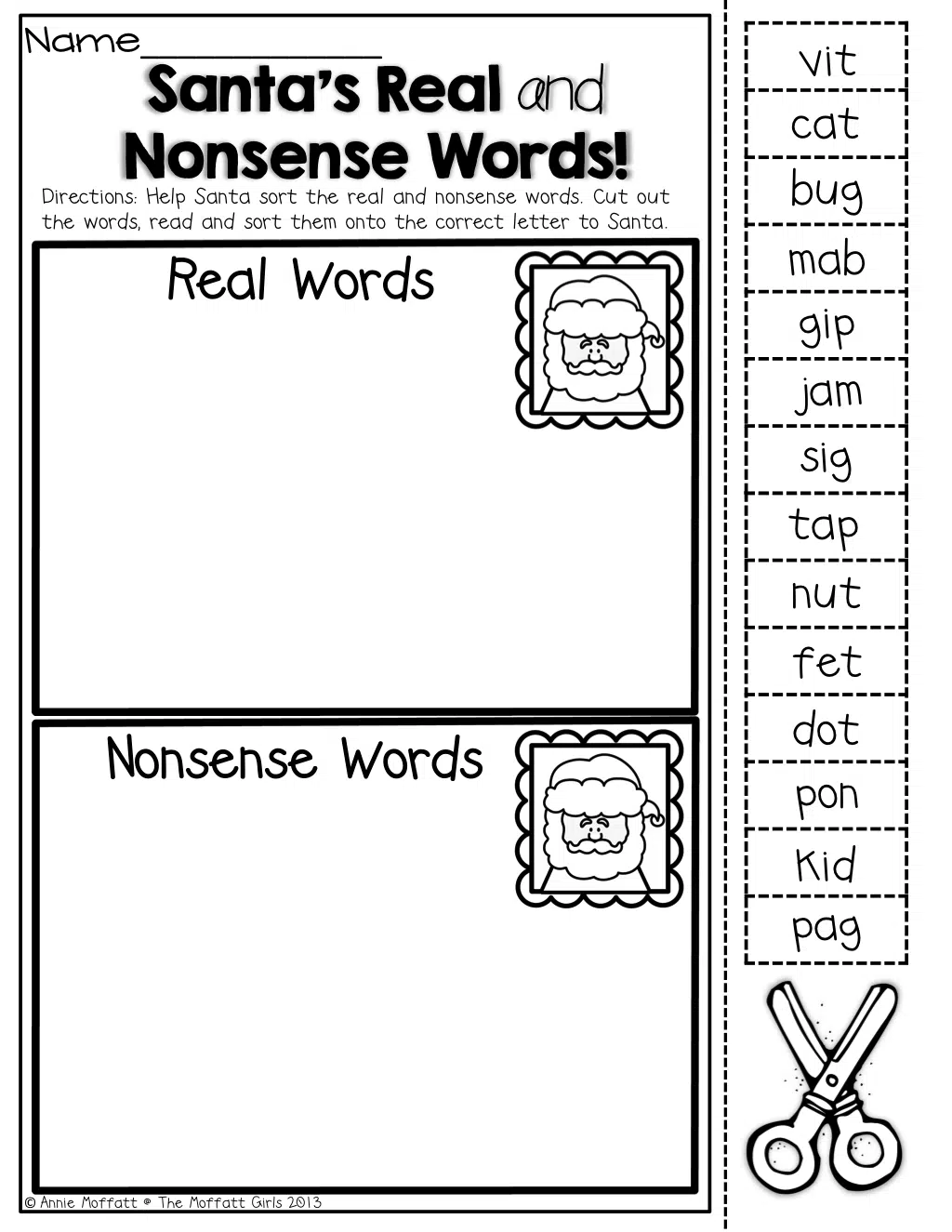 Santa Real And Nonsense Words