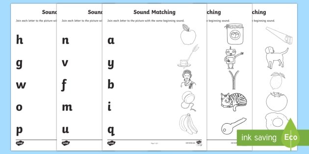 Match the Beginning Sound Worksheets