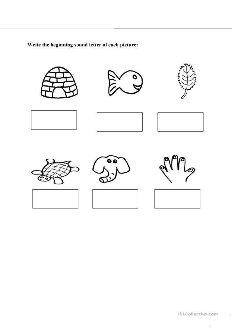 Write the Beginning Sound Worksheets