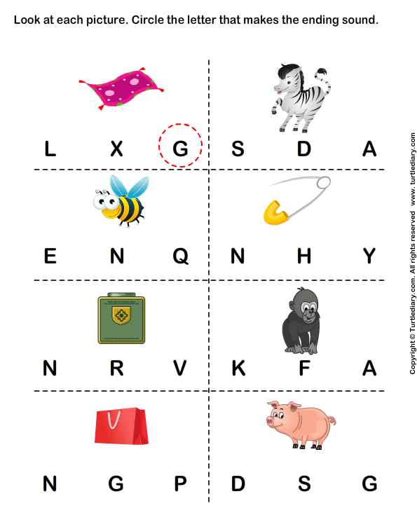 Circle The Letter That Makes The Beginning Sound Of Words