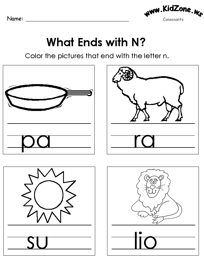 Color The Ending Consonant Images