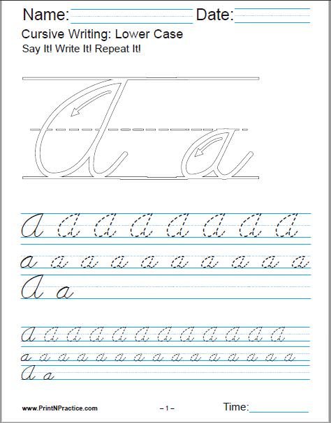 Cursive Writing Worksheets Alphabet Letters Sentences