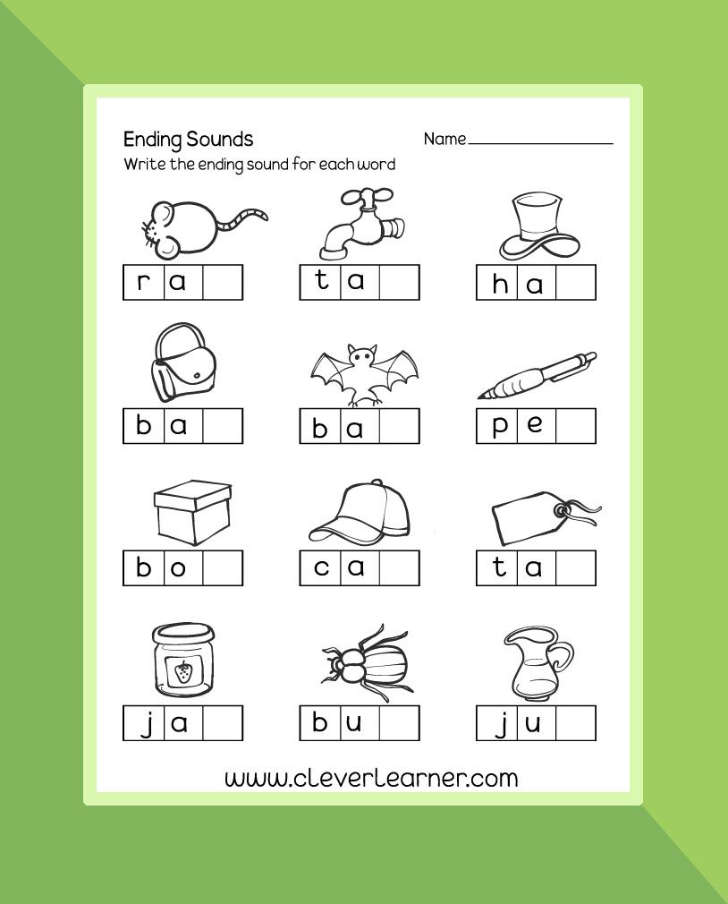 Printable Writing Ending Consonants Worksheets For Preschool And