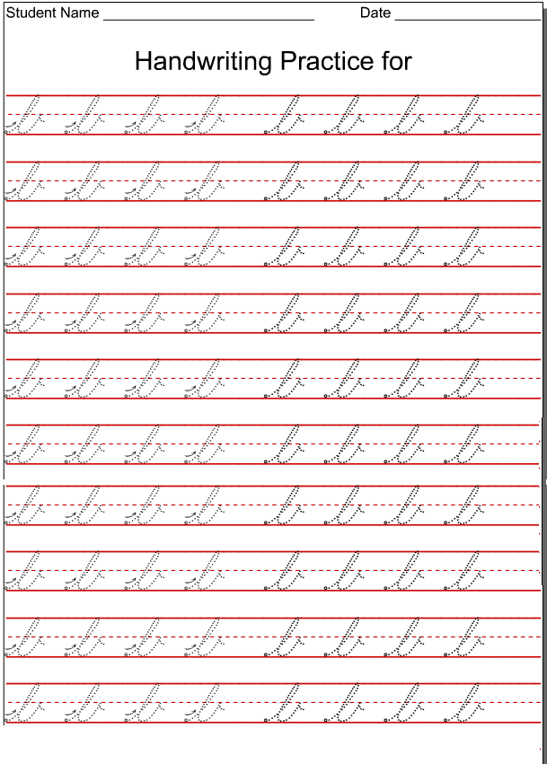 Kindergarten Worksheets Lowercase Cursive