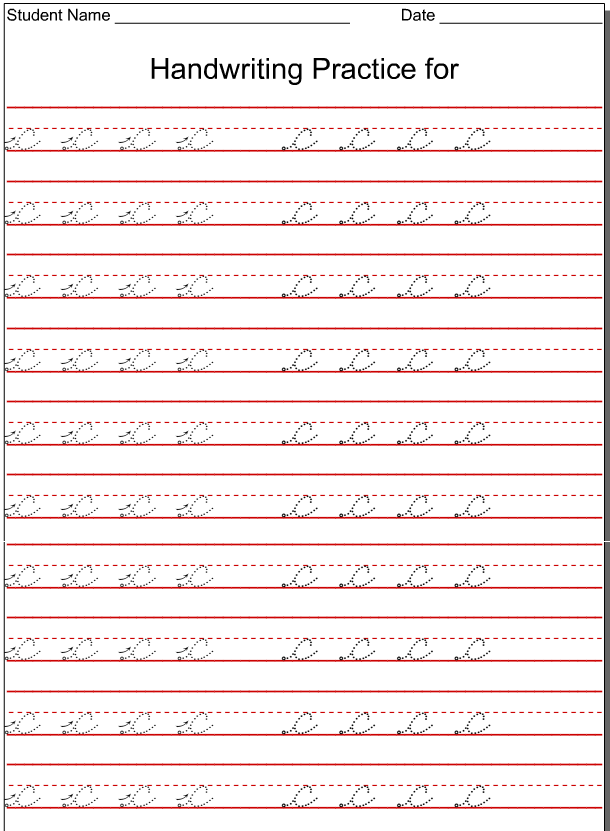 Kindergarten Worksheets Lowercase Cursive