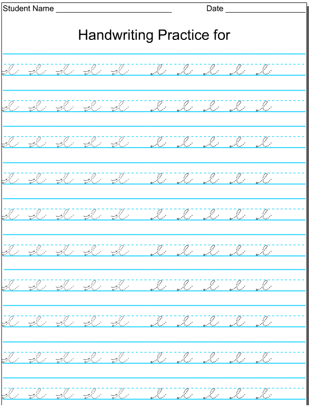 Kindergarten Worksheets Lowercase Cursive