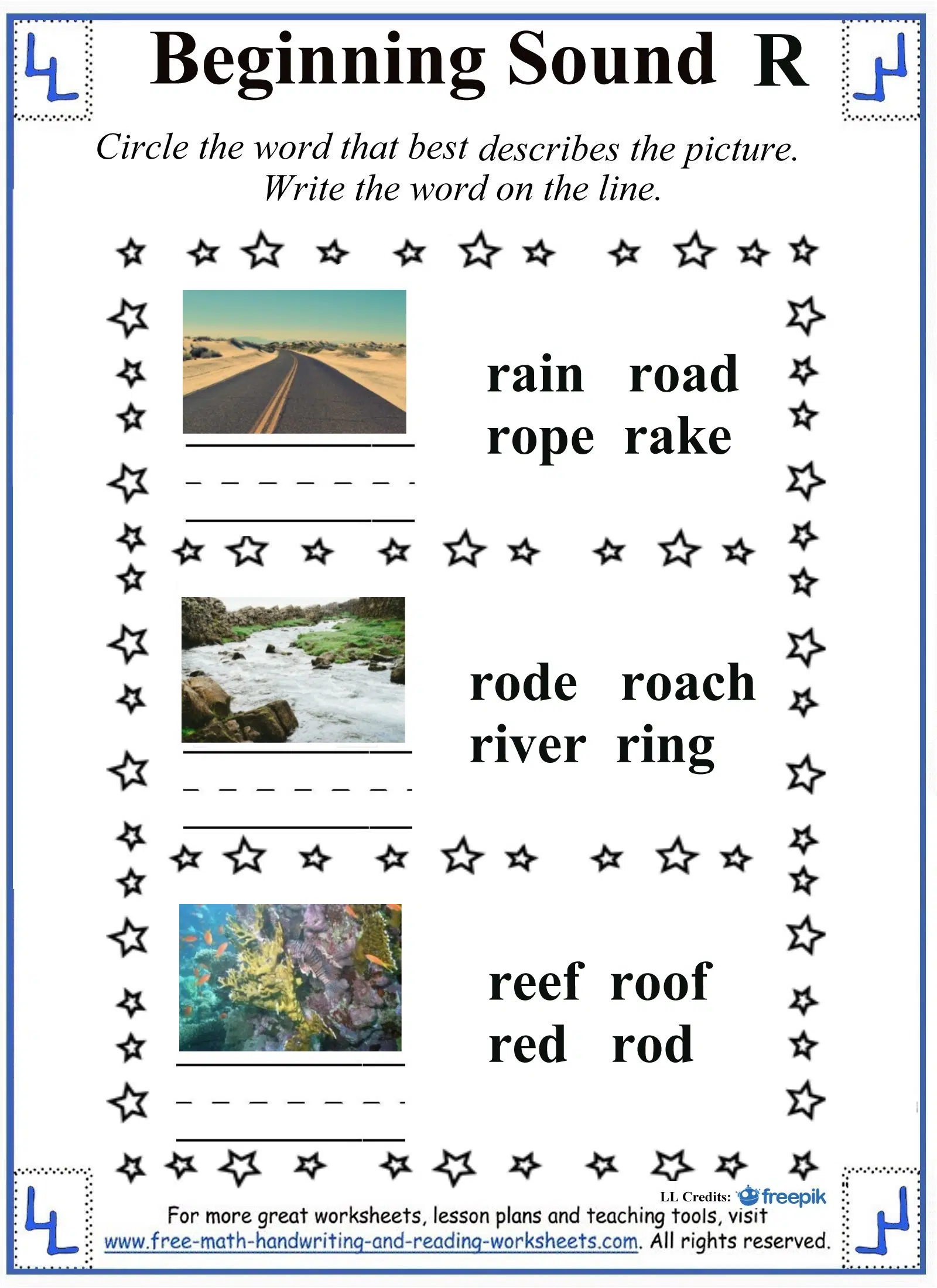 Cursive Words Starting With R Worksheets