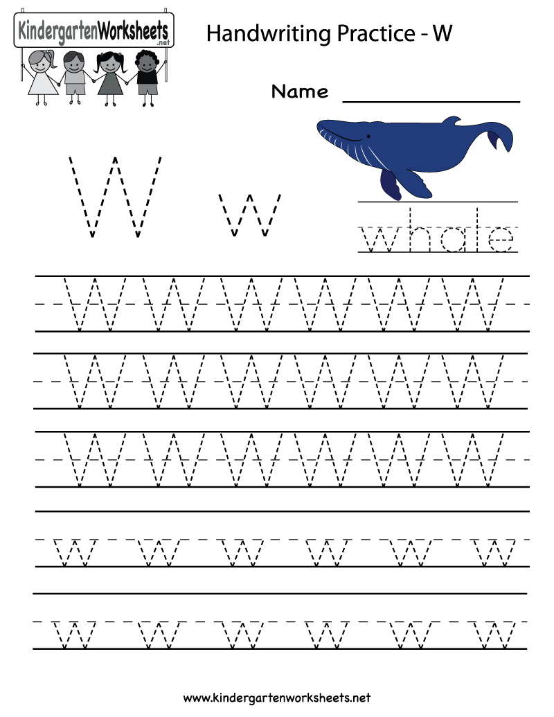 Letter W Writing Practice Worksheet