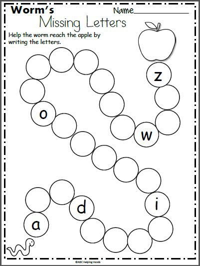 Missing Letter Worksheets For Kindergarten In