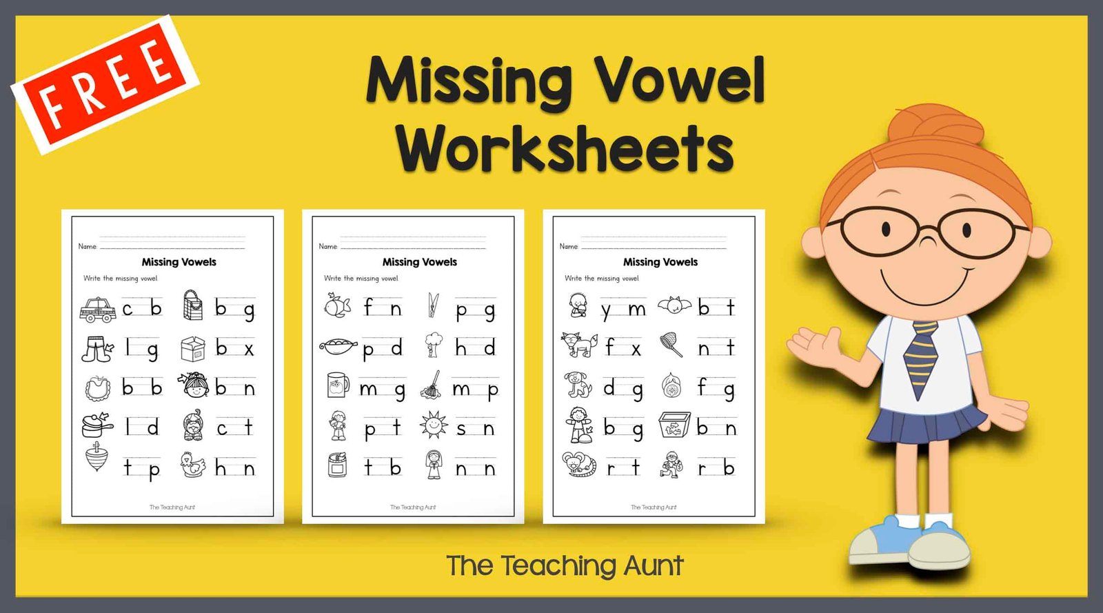 Identifying Vowels Worksheets for Preschool & Kindergarten