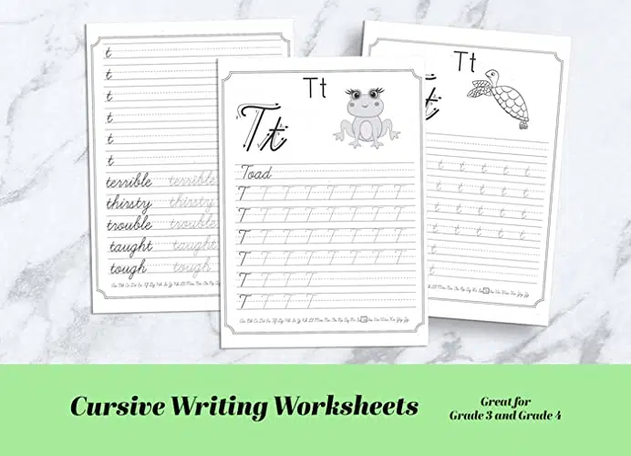 Cursive Words Starting With An A  Worksheets