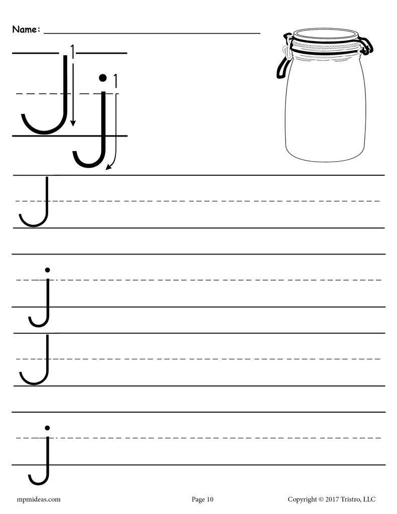 Printable Letter J Handwriting Worksheet Supplyme