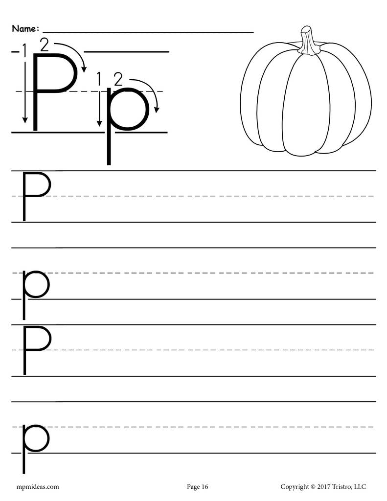 Printable Letter P Handwriting Worksheet Supplyme
