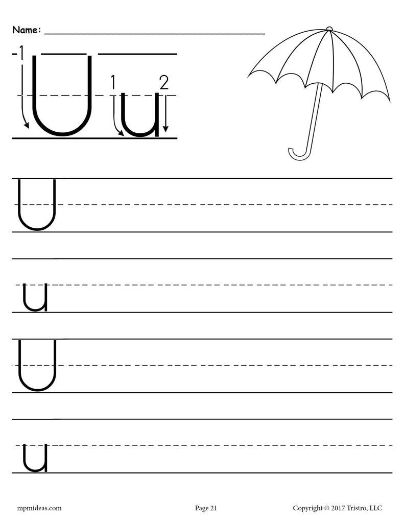 Printable Letter U Handwriting Worksheet Supplyme