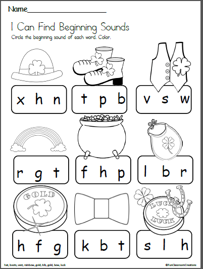 Circle the Beginning Sound Worksheets