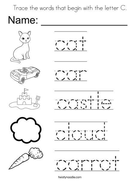 Printable Cursive Words Starting With C Worksheets ...