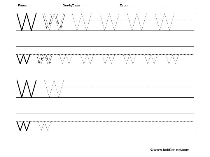 Tracing And Writing Letter W Worksheet