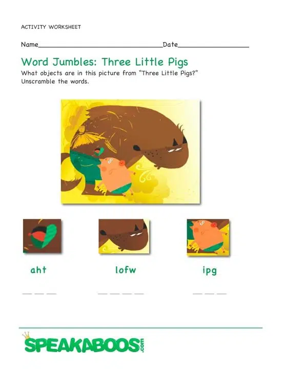 Jumbled letter worksheets for preschool & kindergarten