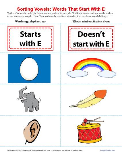 Words Starting With E