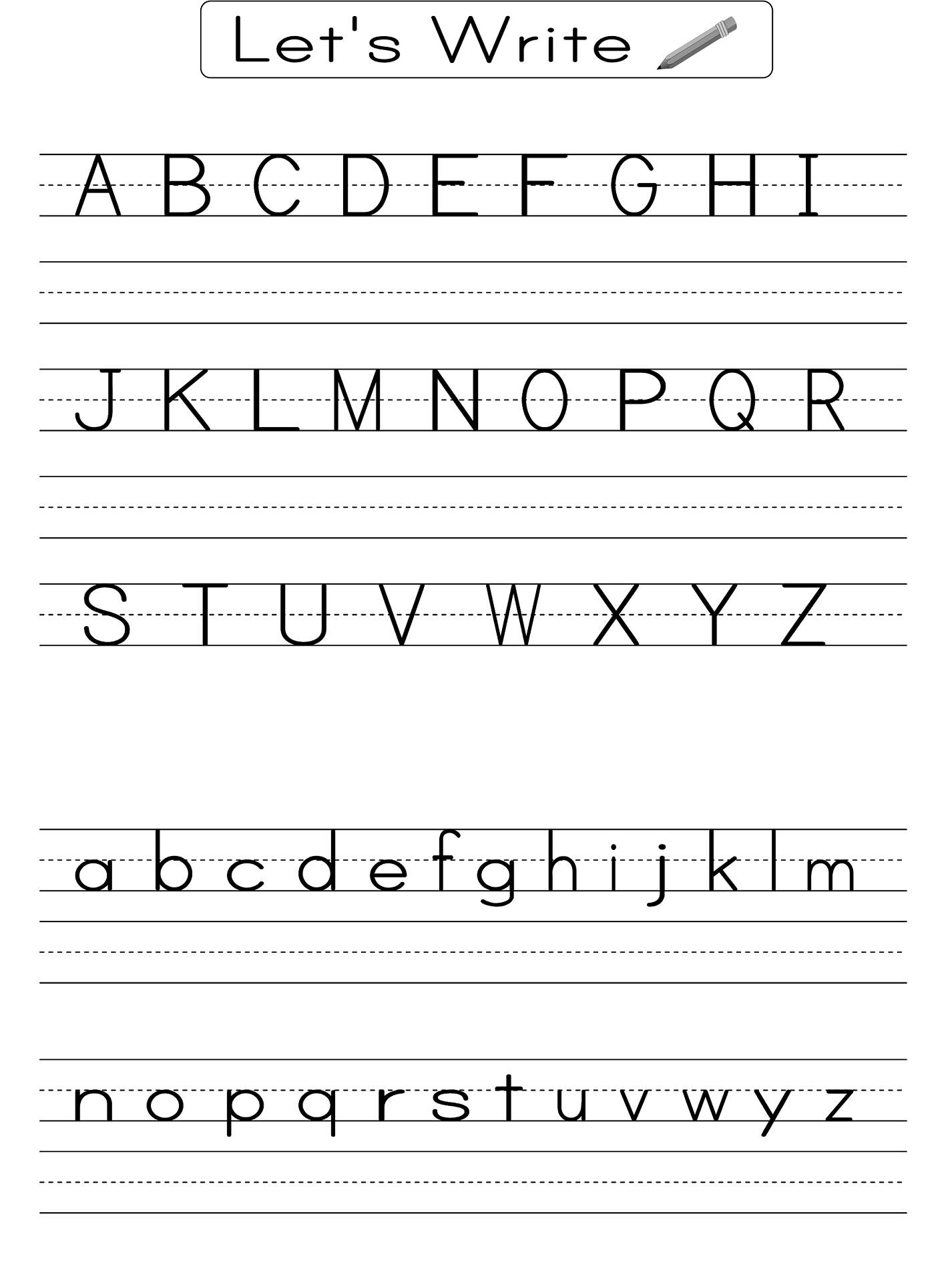 English Alphabet Worksheet For Kindergarten