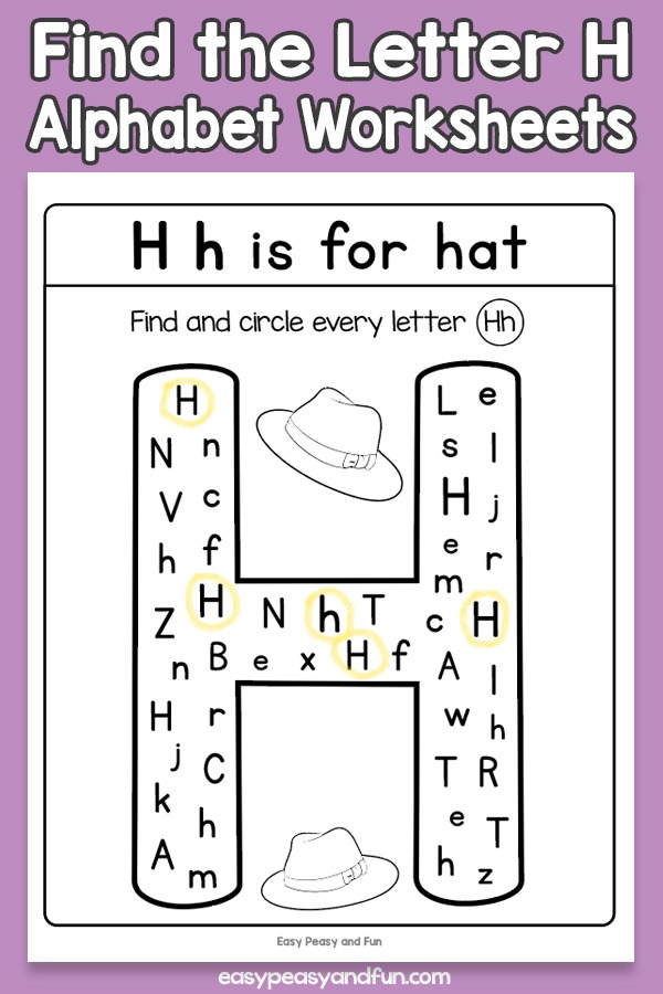 Find The Letter H Worksheets Easy Peasy And Fun Membership
