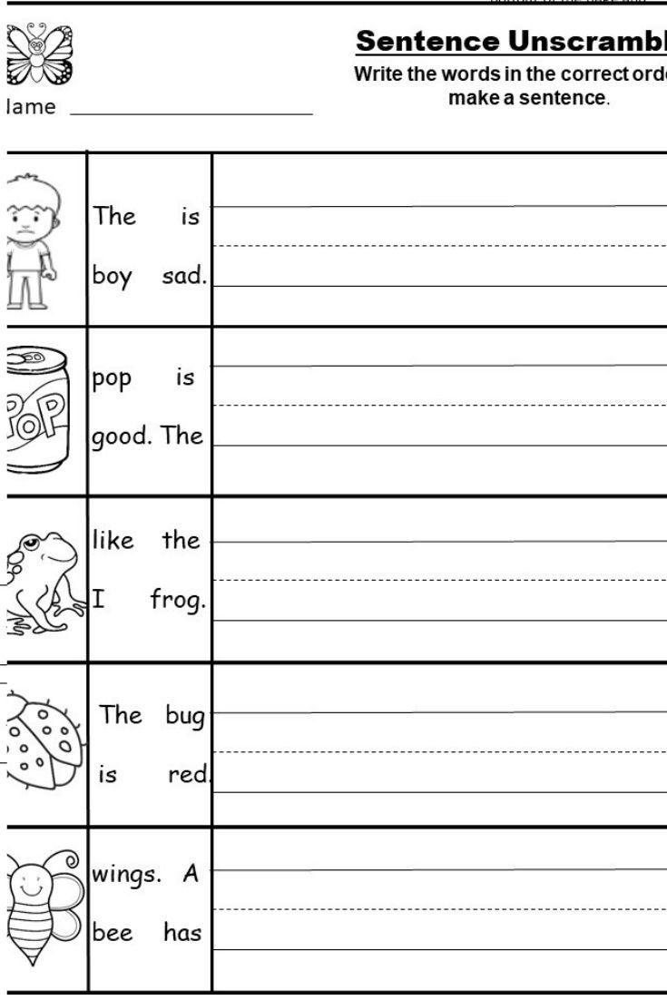 Free Kindergarten Writing Printable