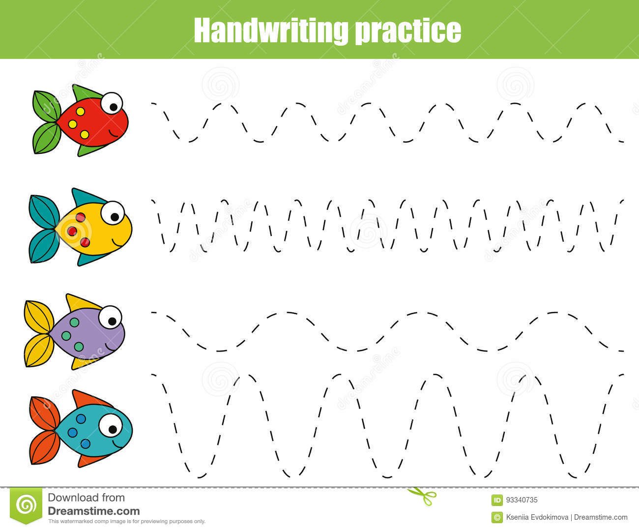 Handwriting Practice Sheet Educational Children Game Printable