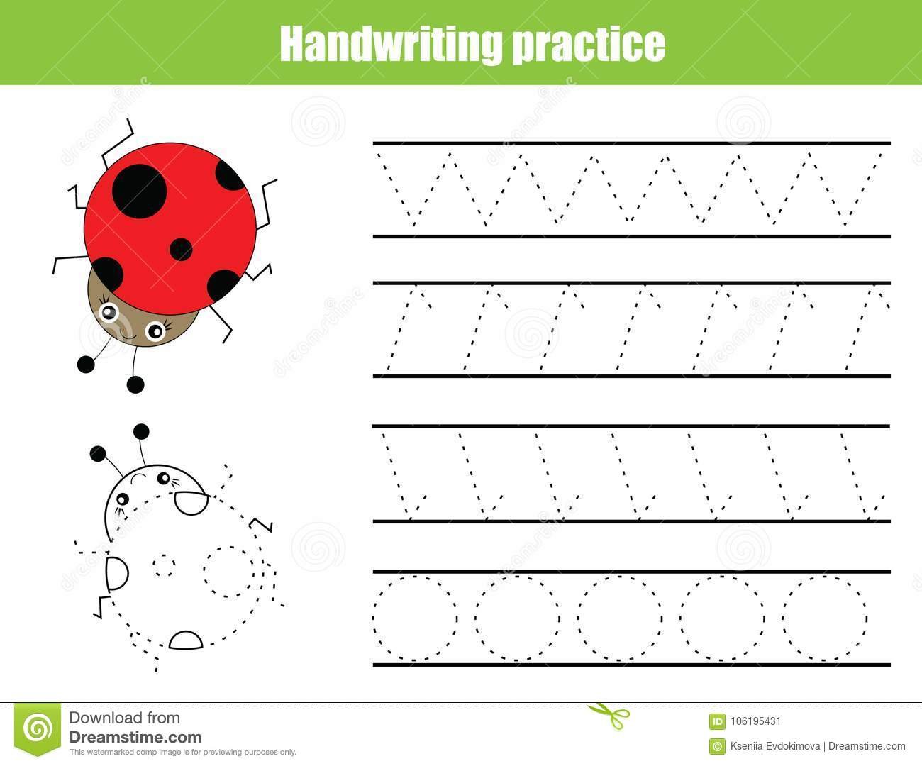 Handwriting Practice Sheet Educational Children Game Printable