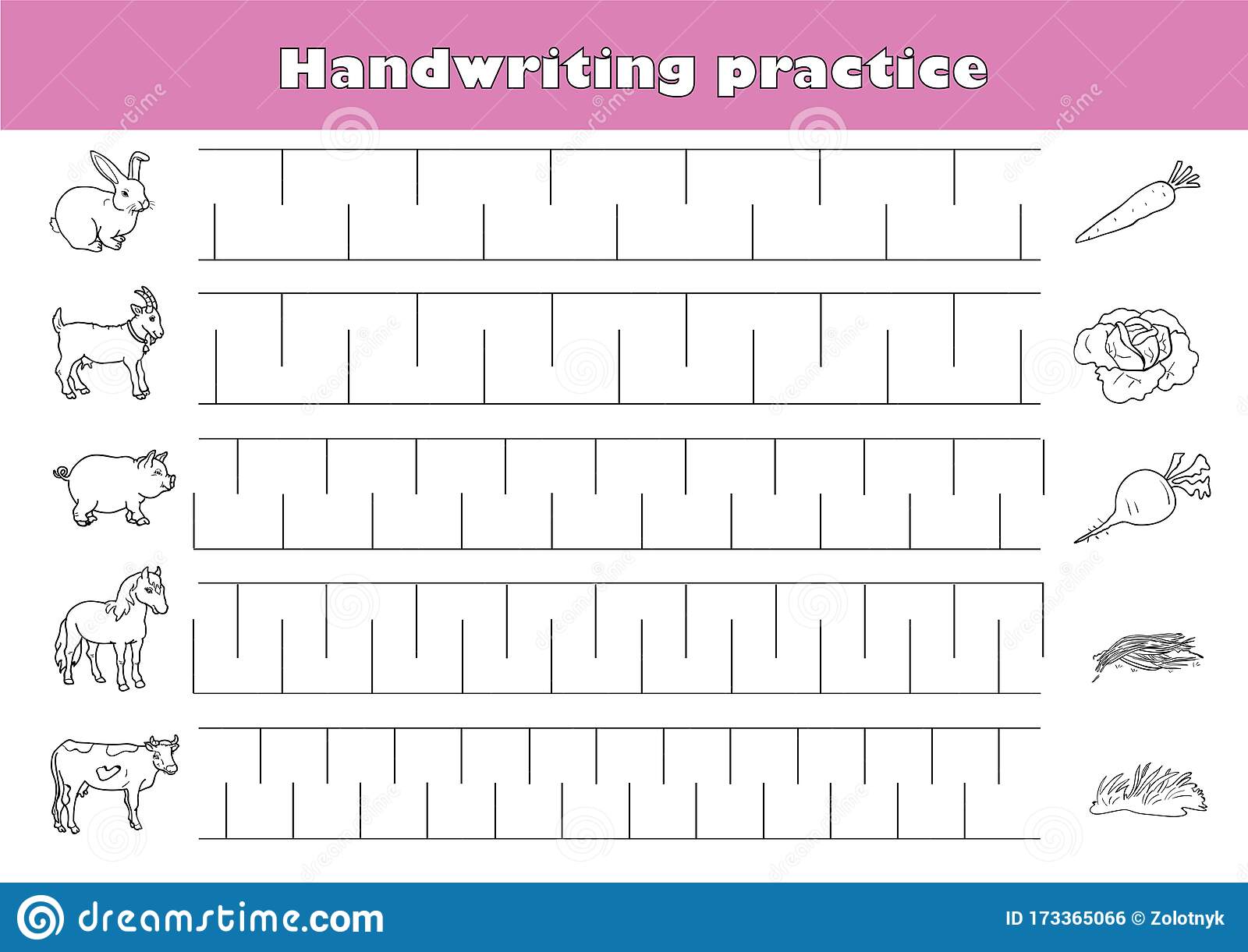 Handwriting Practice Sheet Educational Children Game Restore The