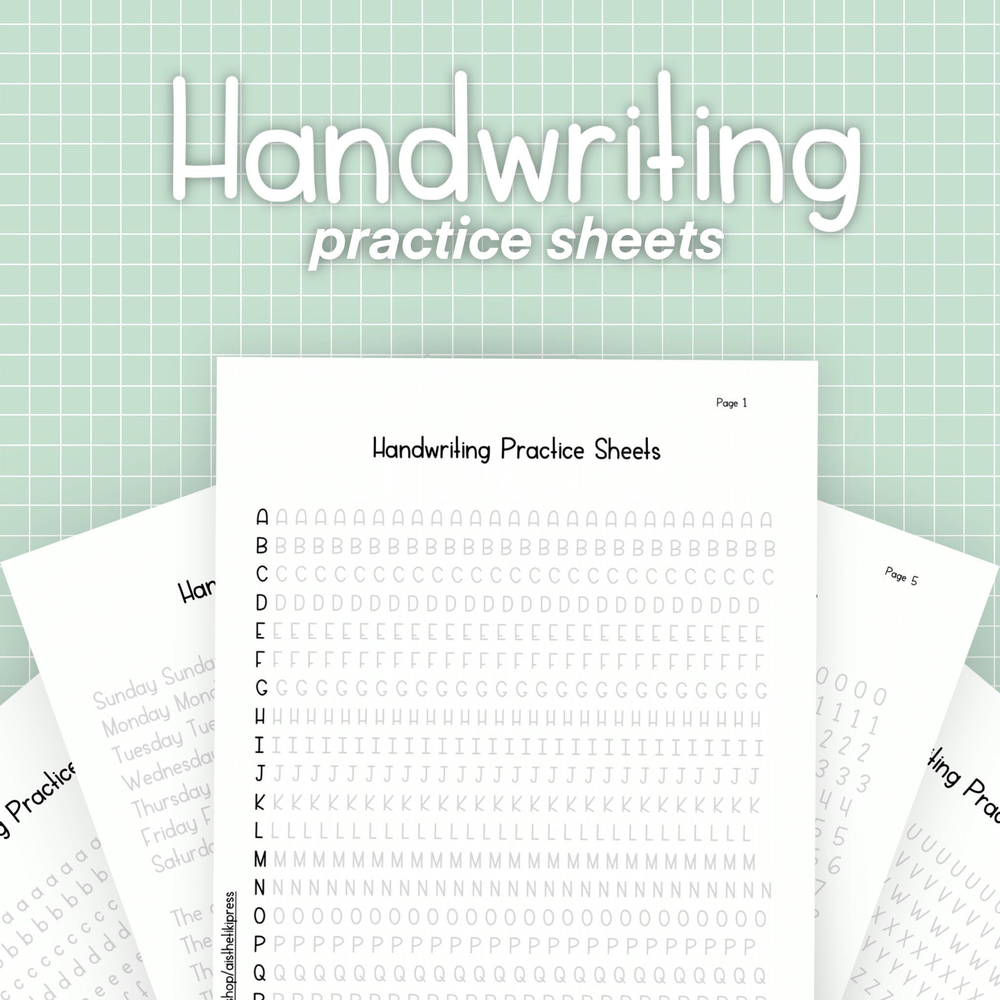 Handwriting Practice Sheets Sheets Included For Adults