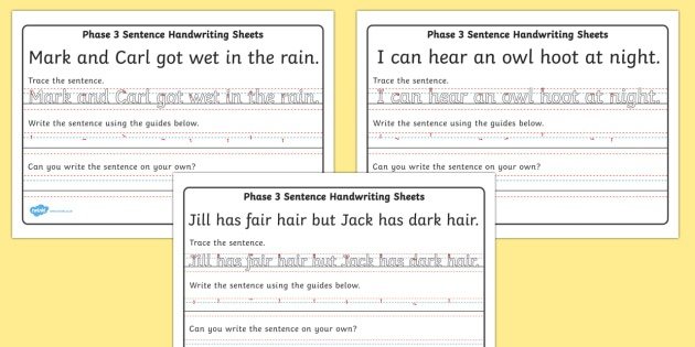 Handwriting Sheets