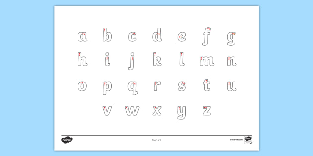 Letter Formation Alphabet Handwriting Sheet Lowercase
