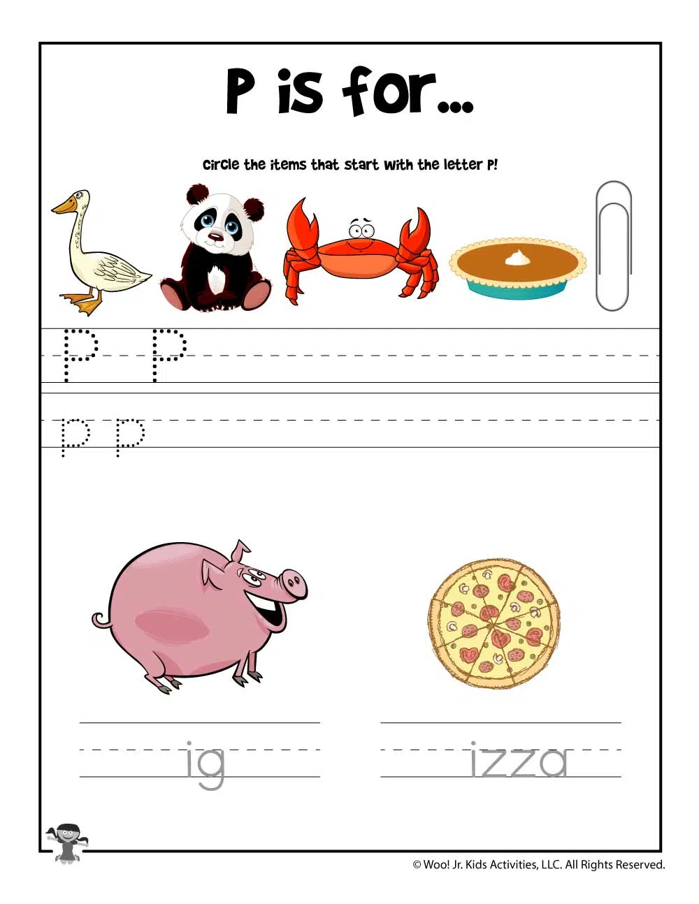 Letter P Recognition Worksheets