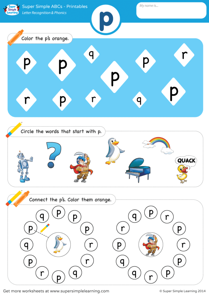 Letter Recognition Phonics Worksheet